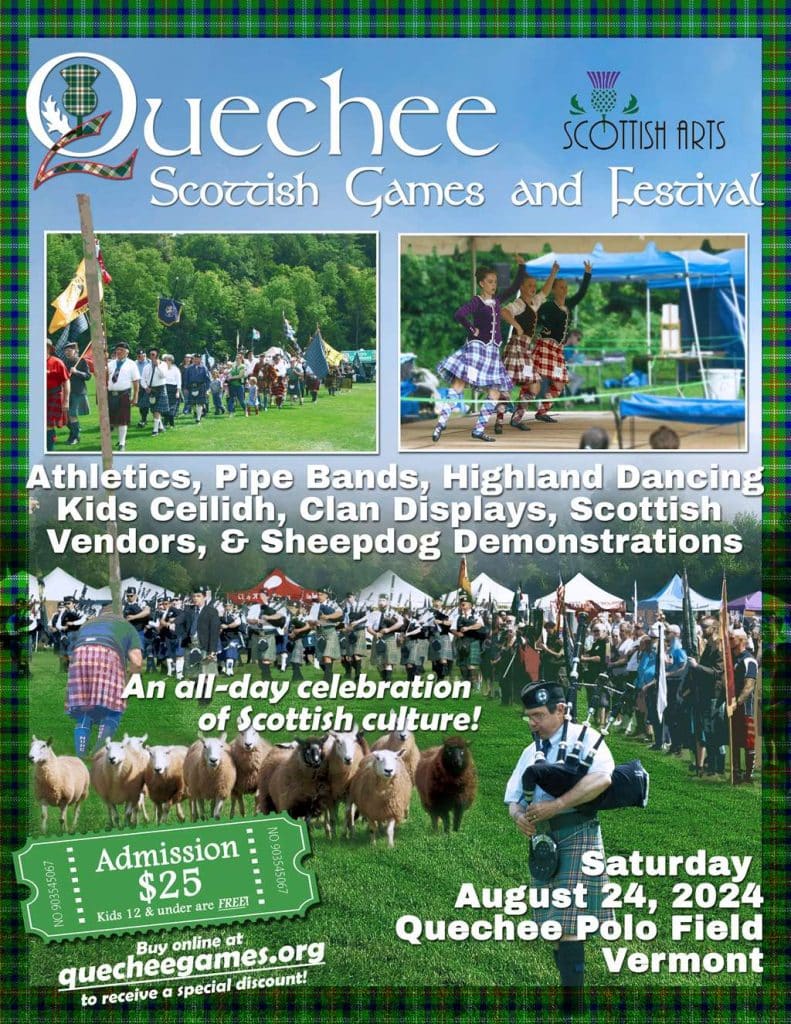 2024 Quechee Highland Games event flyer